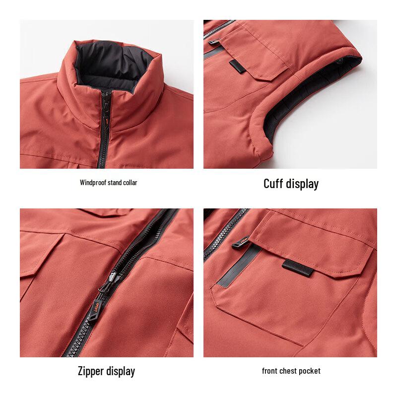 ROMON Men's Reversible Workwear Multi-Pocket Vest