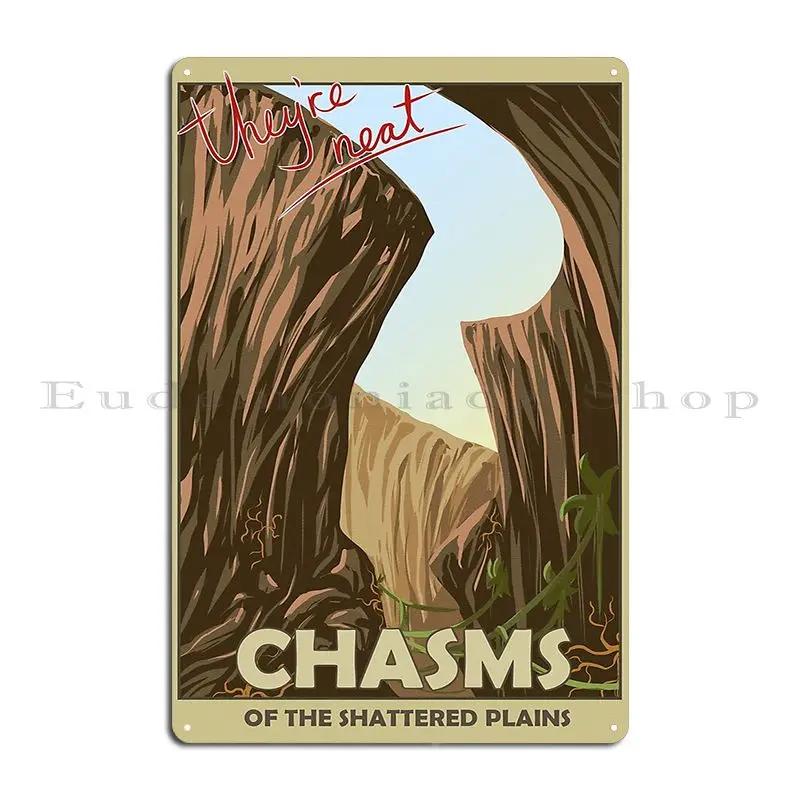 Chasms Of The Shattered Plains Travel Poster Metal Plaque Poster Club Garage Personalized Club Bar Garage Tin Sign Poster 20X30CM