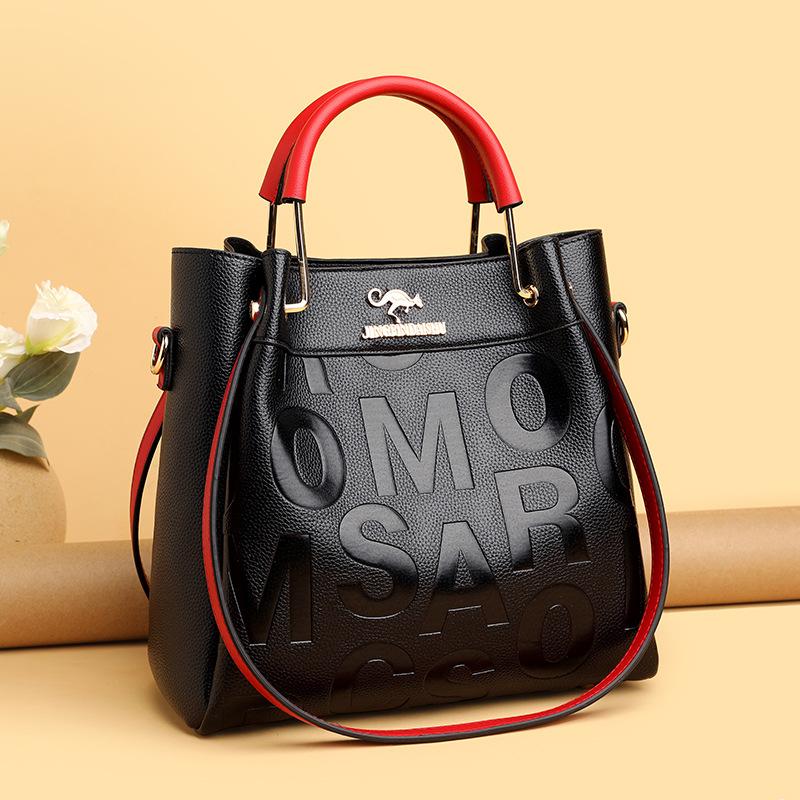Handbag, Outdoor Crossbody Bag, Large Capacity Stylish Soft Leather Embossed Shoulder Bag, Women's Bag