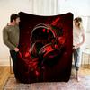 Live Music Neon Headphones Printed Flannel Blanket Perfect for Sofa Office Bed Travel Sleep Read Relax Camping Four Season Use
