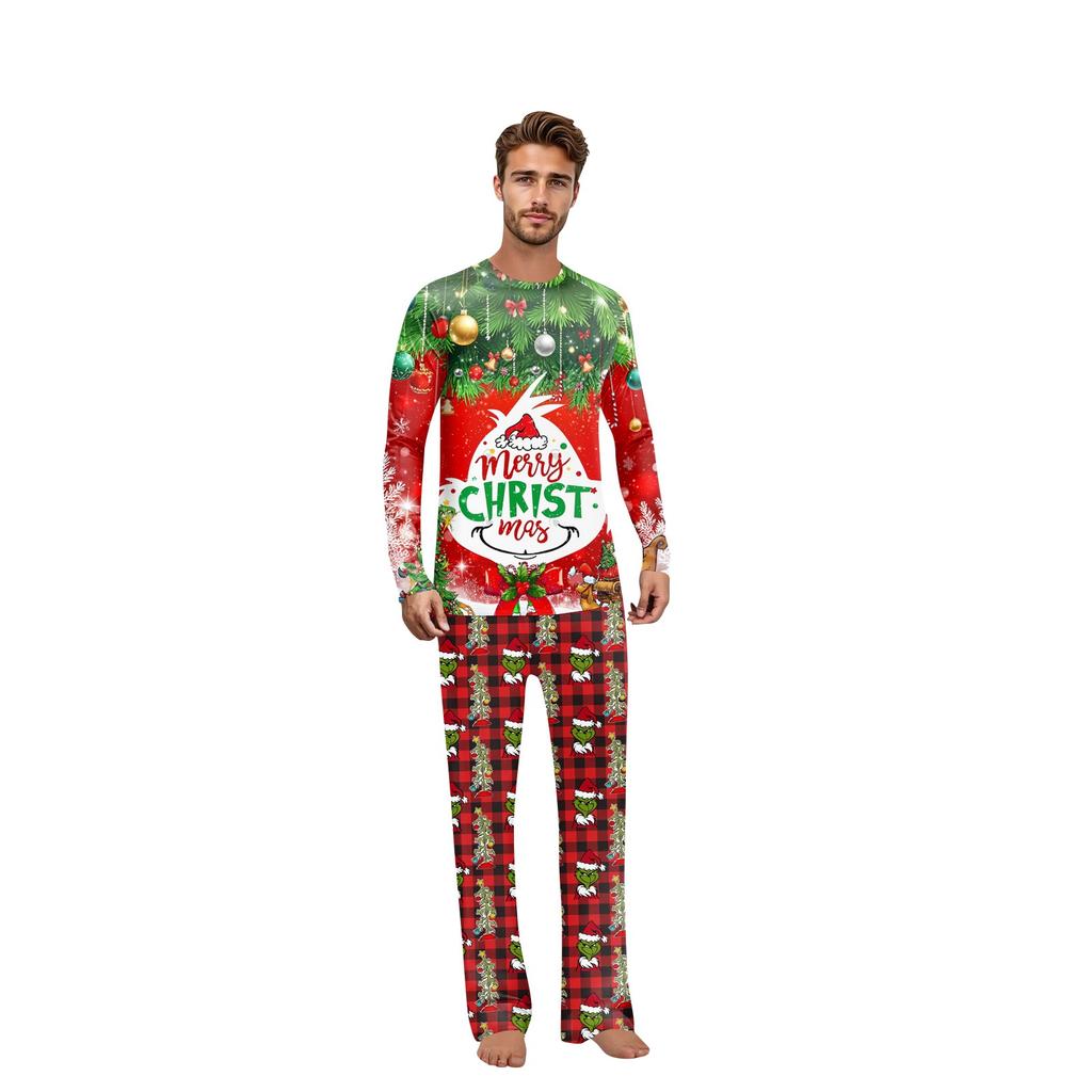 Christmas Prints Family Matching Long Sleeve Tops+Pants Set Family Matching Sets
