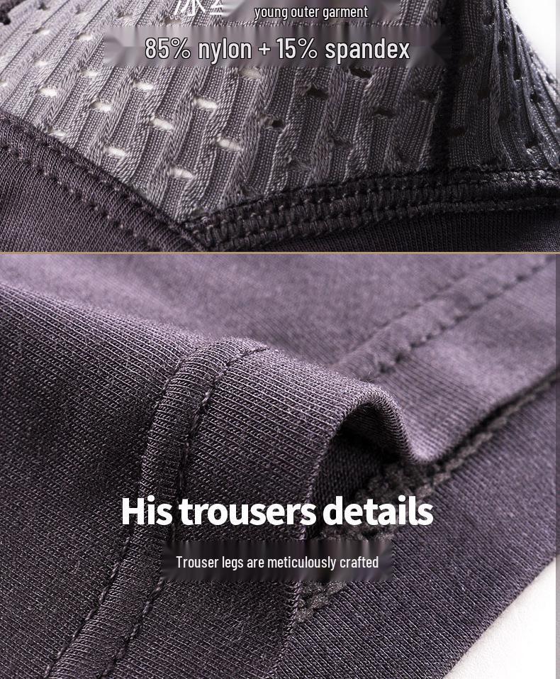 Herren Eis-Seide Mid-Rise Boxer Briefs mit Hodensackstütze