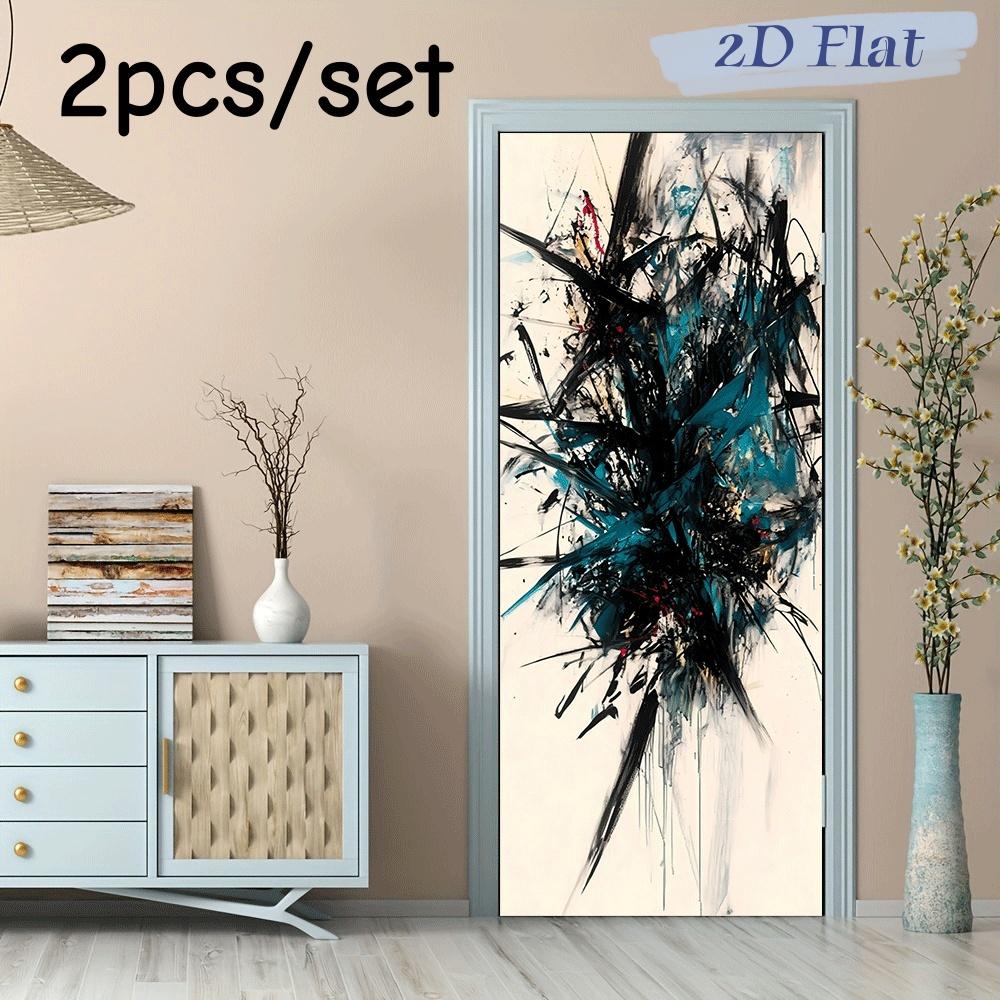 

2pcs Modern Abstract Art Wall Stickers Creative Splashing Ink Graffiti Entrance Corridor Decoration Stickers Living Room Bedroom (as the picture,38.5x200cmx2)