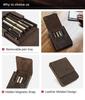 Crazy Horse Leather Handmade 6-Pen Magnetic Drawer-Style Fountain Pen Case