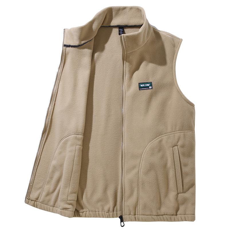 Autumn and Winter Polar Fleece Vest Men's Sleeveless Jacket Loose Large Size Plus Velvet Plus Size Thermal Vest 4XL-12XL