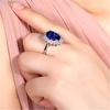 2026 Ring Opening Adjustable Inlaid Sapphire Ring Colored Gemstone Female Living Mouth Ring