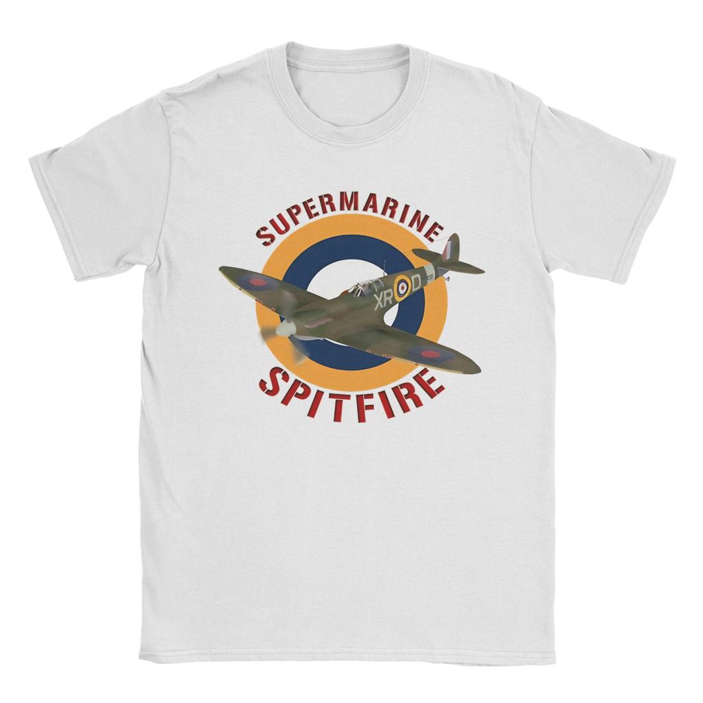 Spitfire Supermarine RAF Fighter Aircraft Cotton T Shirt For Men Summer  Vintage TShirts Hip Hop Tees Big Size Wholesale Tops
