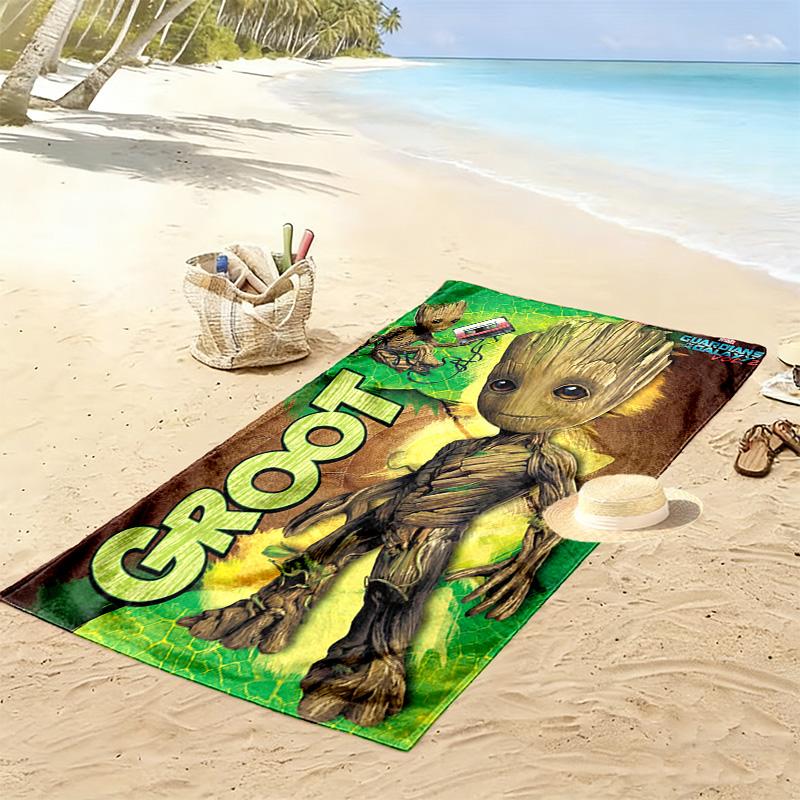 Groot Print Beach Towel, Large Soft Quick Dry Towel for Beach Camping Swimming