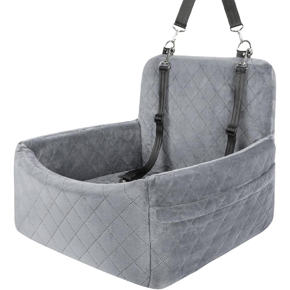 1PC Warm Portable Dog Car Seat for Pet Small Medium Dogs with Washable Cushion Bed Safety Belt Storage Pocket for Outdoor Travel