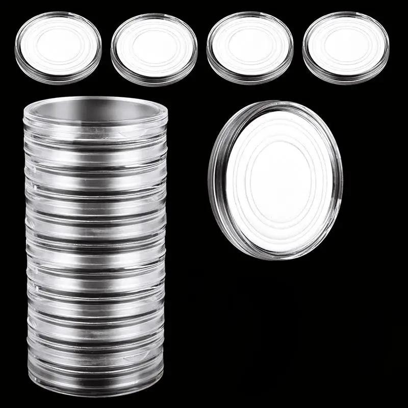 100pcs Coin Capsules with Gasket Storage Box Round Plastic Commemorative Coin Collection Case