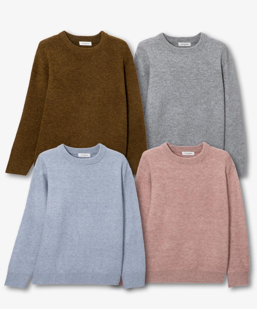MINDBRIDGE [On][Set][Comfy][Select Henley Or Cable Neck] Wool Blend Oversized Knit Series - 12 Colors (Type A)