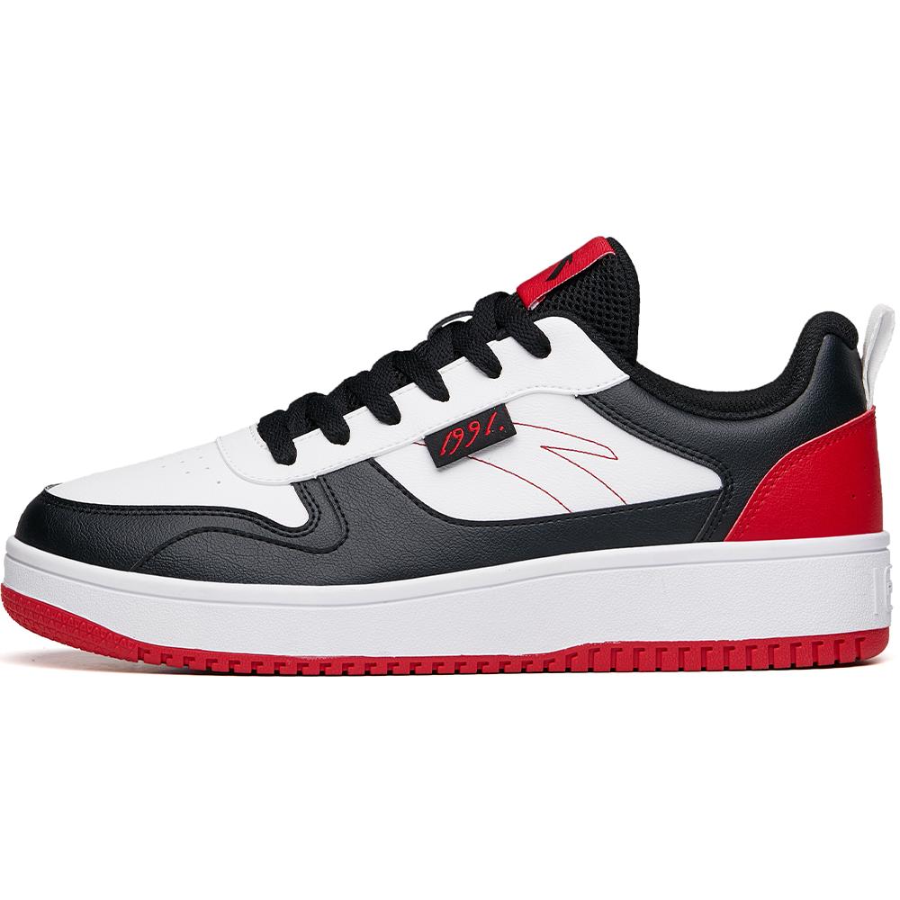 New Anta Life Collection Anti Slip Wear Resistant Low Top Skateboard Shoes Men's Black White Red 912138012-4
