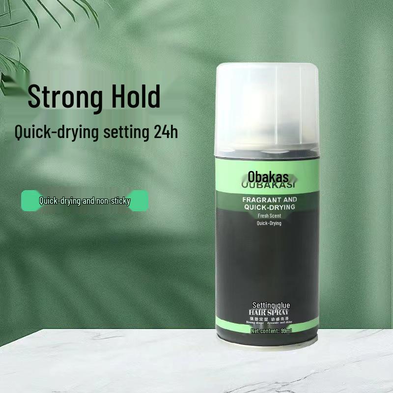 Oubakasi Men's Fresh Scent Hair Styling Spray, Portable Dry Glue for Business Trips, 99ml