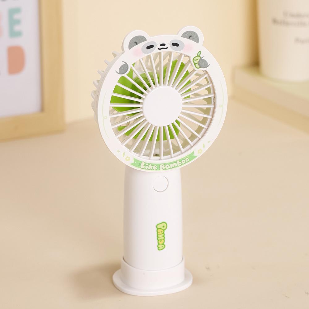 USB Rechargeable Cartoon Mini Portable Fan - Cute & Compact for Students