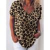 Leopard 3D print T-shirt for women Y2k Vintage Tops Harajuku streetwear V-neck T-shirts oversized clothes for women and girl