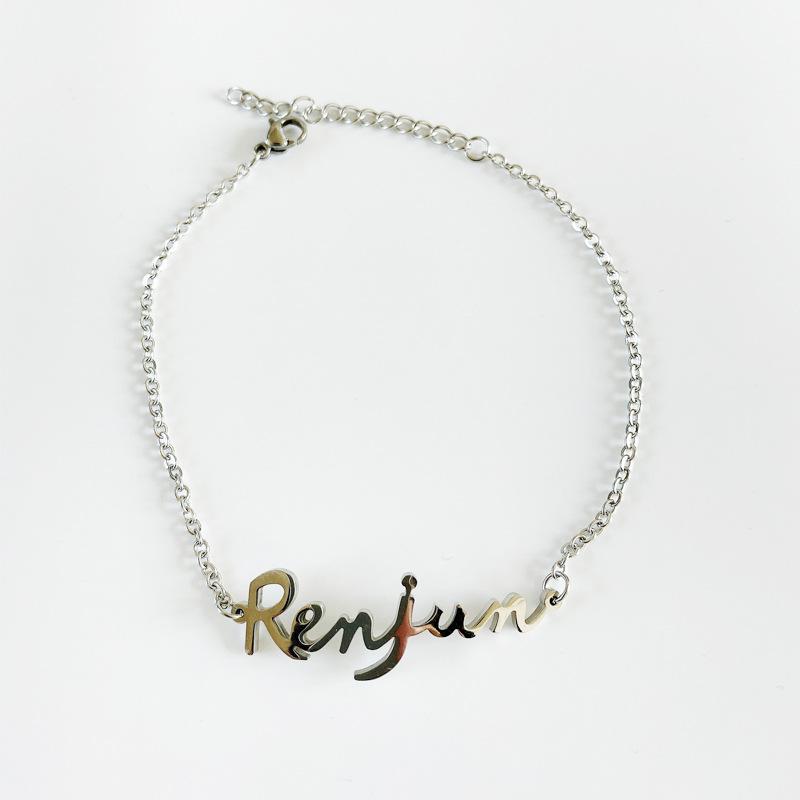 Kpop Nct Member Signature Bracelet Color Stainless Steel Chain Bracelets For Women Fans Jewelry Accessories