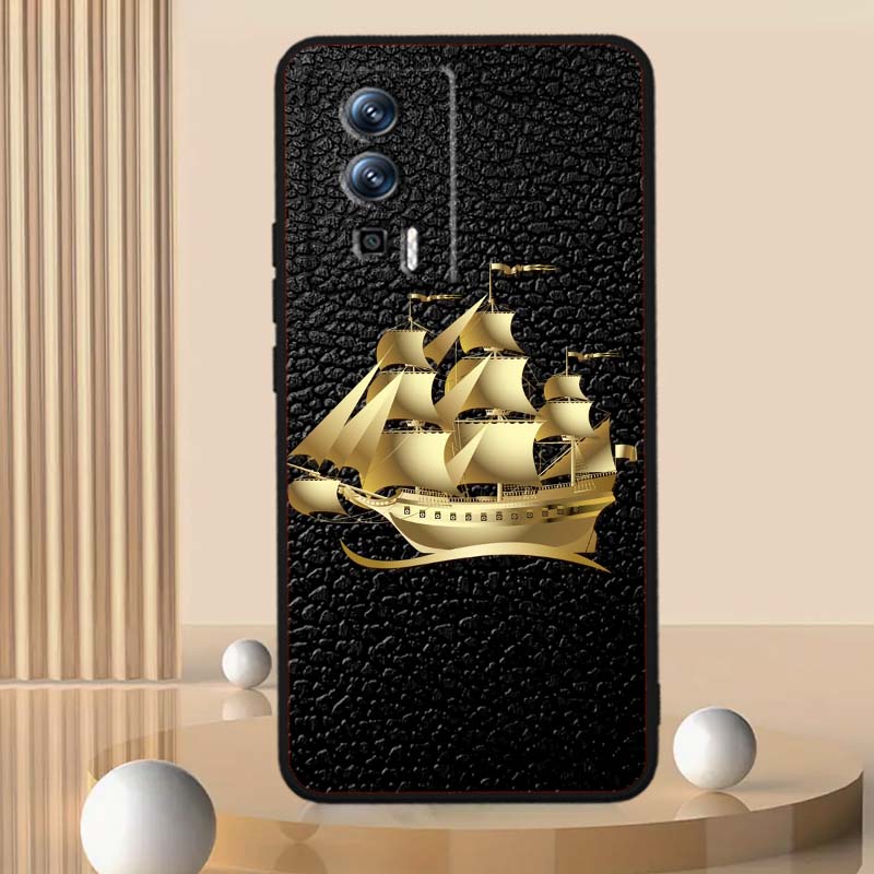Vintage compass illustration Phone Case For Xiaomi Redmi 12 13C 12C 13 10C 9T A2 9A 9C 7A Note 10S 8T 10 9 8 Pro 4G 5G Black
