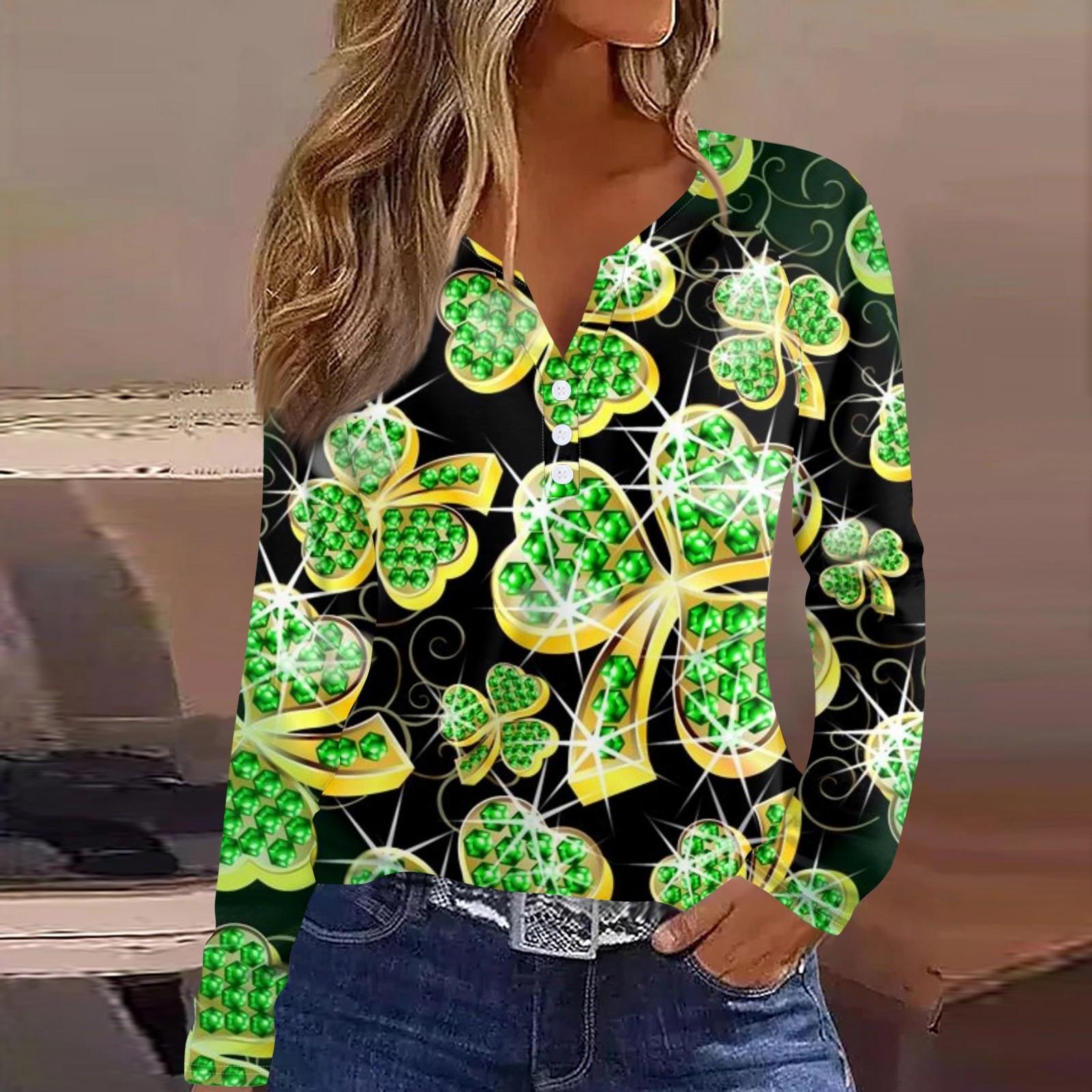 

Женская модная повседневная футболка с V-образным вырезом и длинным рукавом на пуговицах L чёрный