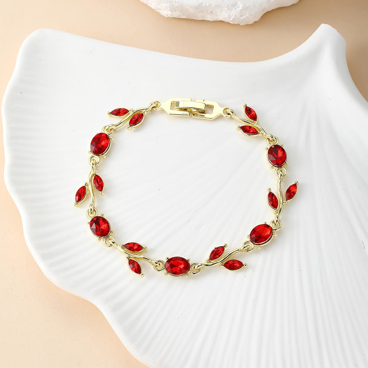 Resoul Gold Plated Crystal Tulip Bracelet Tulipe Flower Rhinestone Charm Bracelet Fashion Jewelry Summer Bracelet