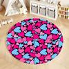 Colorful Heart Pattern Rug for Playrooms and Bedrooms Round Carpet for Home Sofa Bedroom, Gift