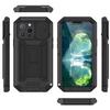 Dla iPhone 13 Pro R-JUST Przesuwana Osłona Aparatu Odporna na Wstrząsy Wodoodporna Żywotnie Pyłoszczelna Metal + Silikon Pokrowiec Ochronny z Uchwytem