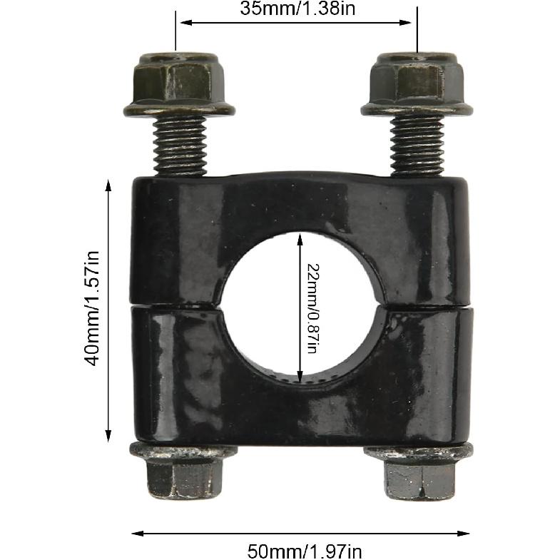 Motorcycle Handlebar Risers, 1 Pair 7/8" 22mm Aluminium Universal Handlebar Riser Clamp Single Hole Handle Mount Clamp Replacement for Motorcycle