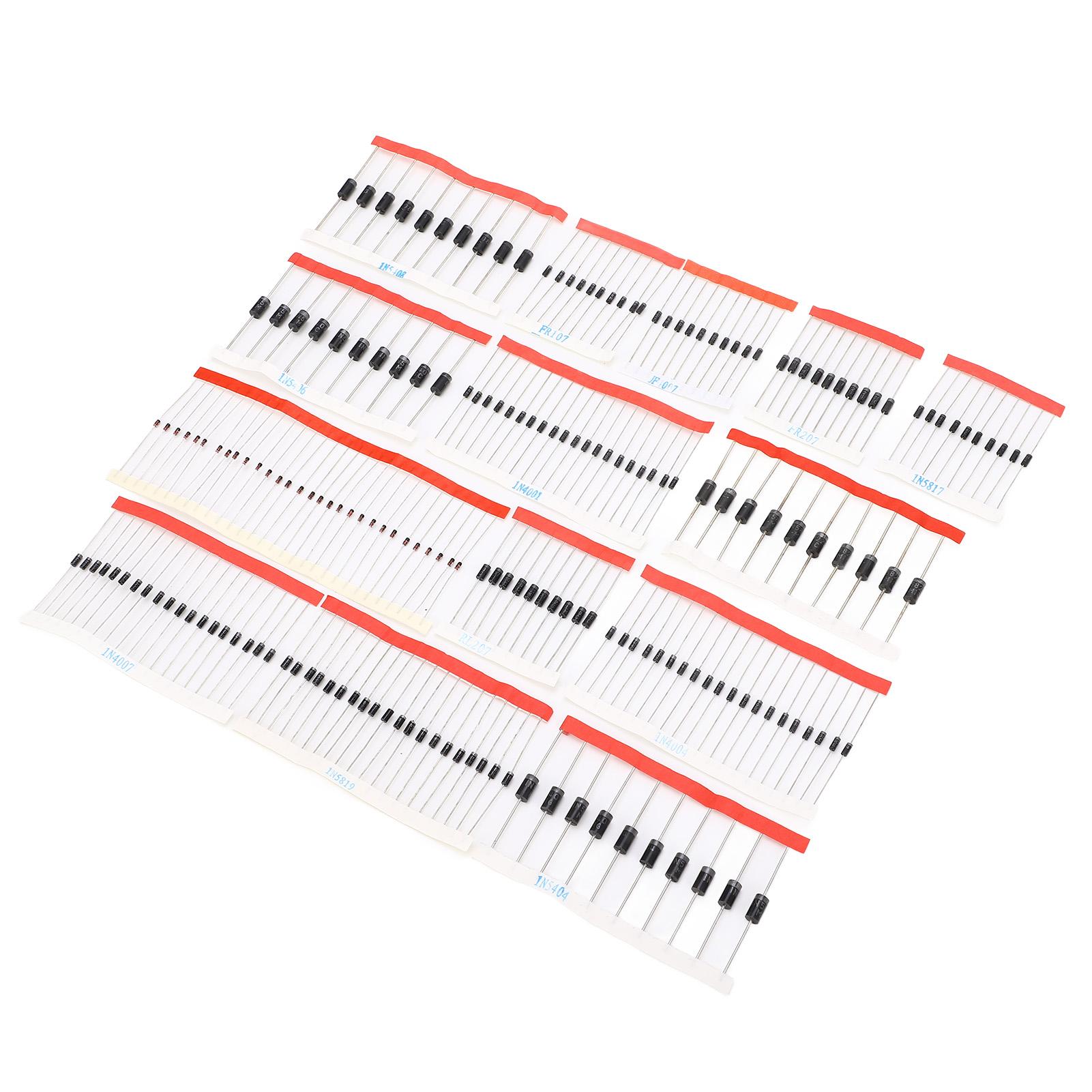 

200PCS Rectifier Diode Assorted Kit Semiconductor Low Noise High Stable Rectifier Diode for