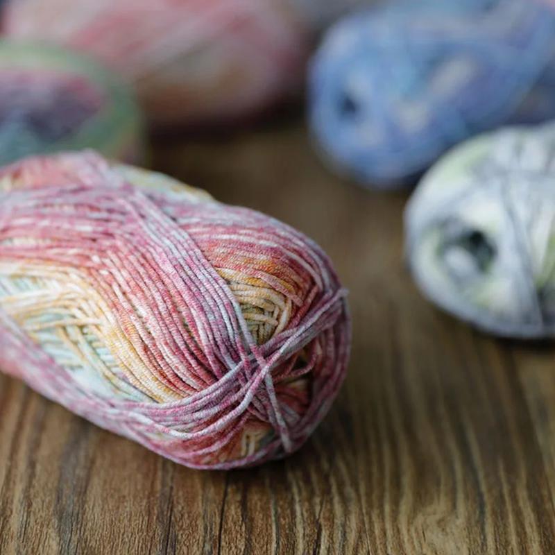 40g/Roll Silk Thread Bag Doll Gradient Color Handmade Woven Duan Dyed Yarn Soft Crocheting DIY Crafting For Sweater Hat Scarf