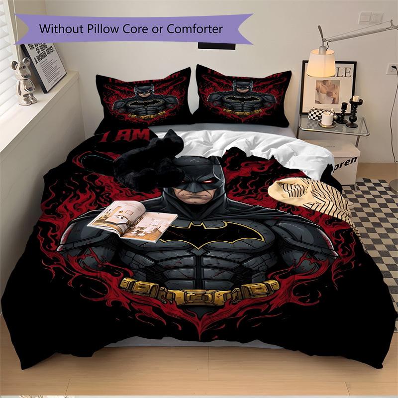3pcs Batman Duvet Cover Set (1 Duvet Cover + 2 Pillowcases, No Core) - Comfortable, And Breathable Bedroom Decoration Yy251104013