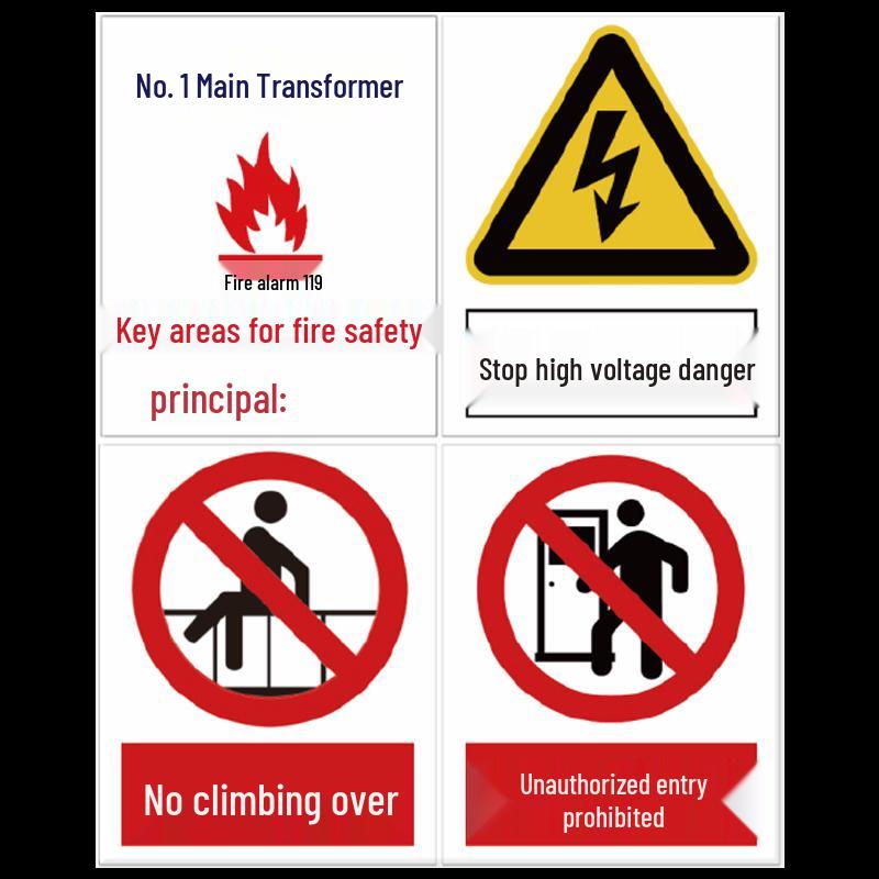 HUATAI HT-DZH-29 304 Stainless Steel Safety Warning Sign