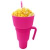 Snack Cup 2 In 1 Multifunction Color Changing Stadium Tumbler Snack And Drink Cup with Straw for Movies Home Use