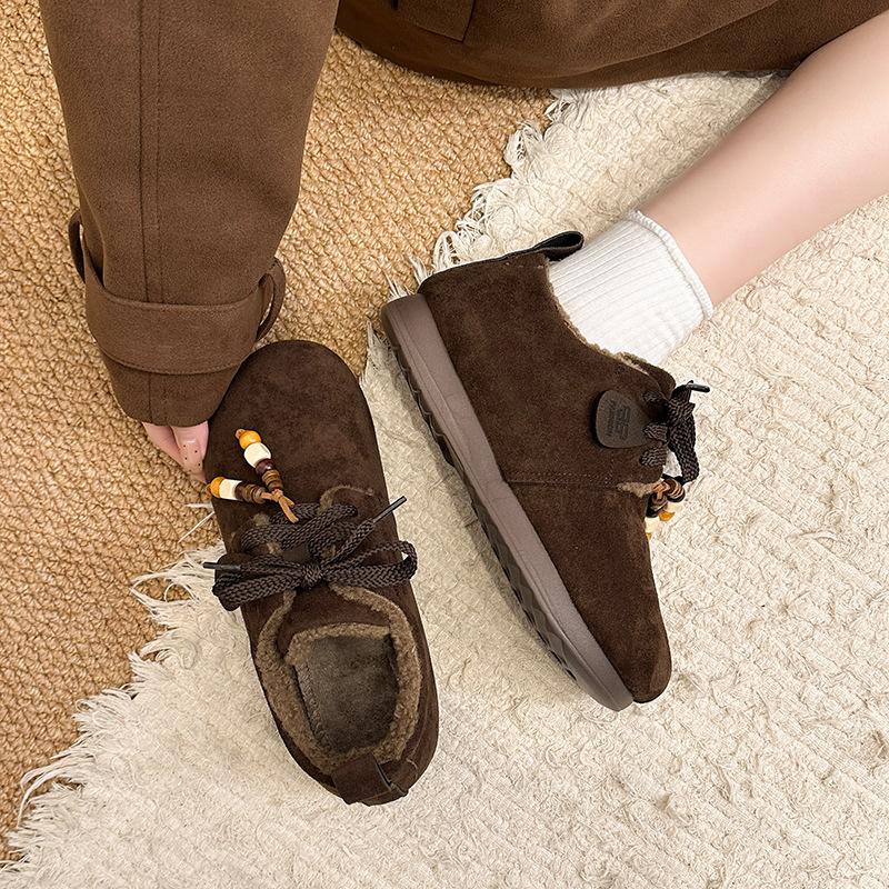 Women's large size soft elastic winter warm cold padded snow boots non-slip wear outdoor casual sneakers cotton shoes