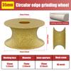 3in Dia Vacuum Brazed Diamond Grinding Wheel 20mm Bore Dia Demi-Bullnose Marble Stone Edge Profile Grinding Disc 46 Grit