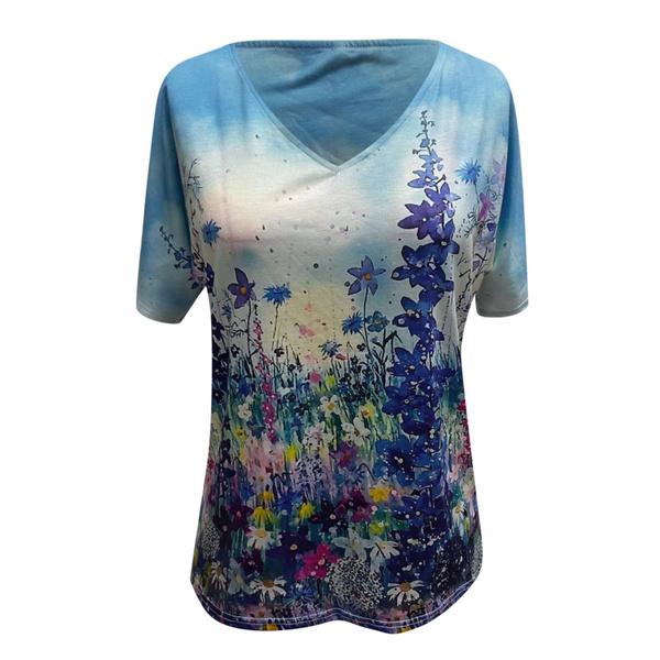 Floral Printed T-shirt Loose Casual 