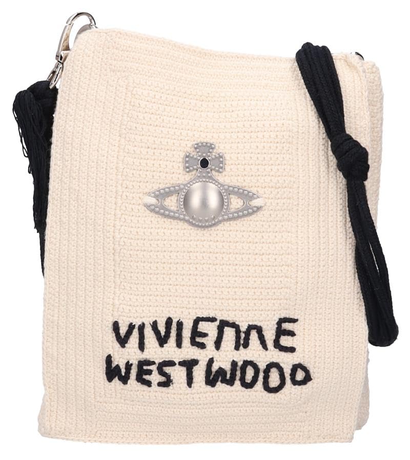 

Vivienne Westwood Cotton Yarn Crochet Tote Small Shoulder 4D030001U K004W B405 Cream Bag, [Used]