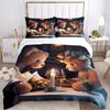 3-teiliges Anime-Teddybär-Bettwäscheset - Enthält einen Bettbezug und zwei Kissenbezüge (Kein Kern) - Perfekt für Schlafzimmer- und Gästezimmerdekoration,