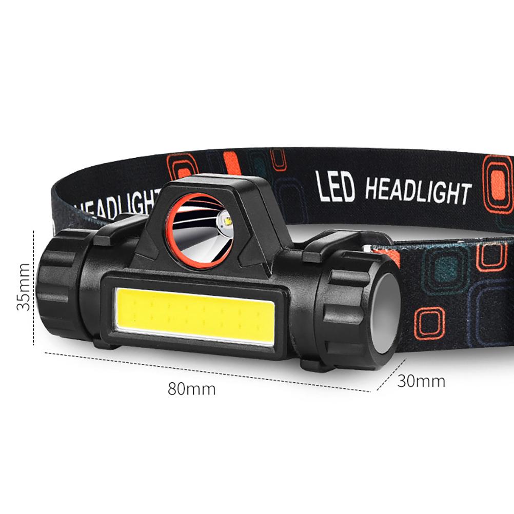 

Мини светодиодный налобный фонарь с возможностью подзарядки через USB, регулируемый угол наклона, водонепроницаемый, легкий, COB-налобный фонарь для чёрный
