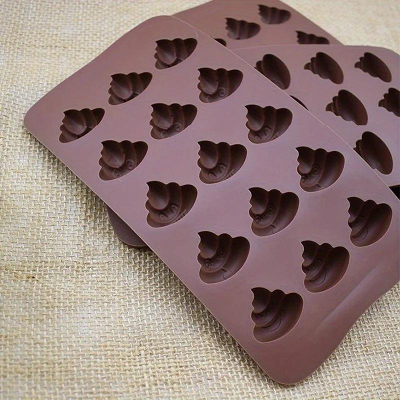 15 Lattices Creative Handmade Shit Faeces Shape Food Grade Silicone Cake Mold Chocolate Candy Silicone Mold DIY Baking Tools