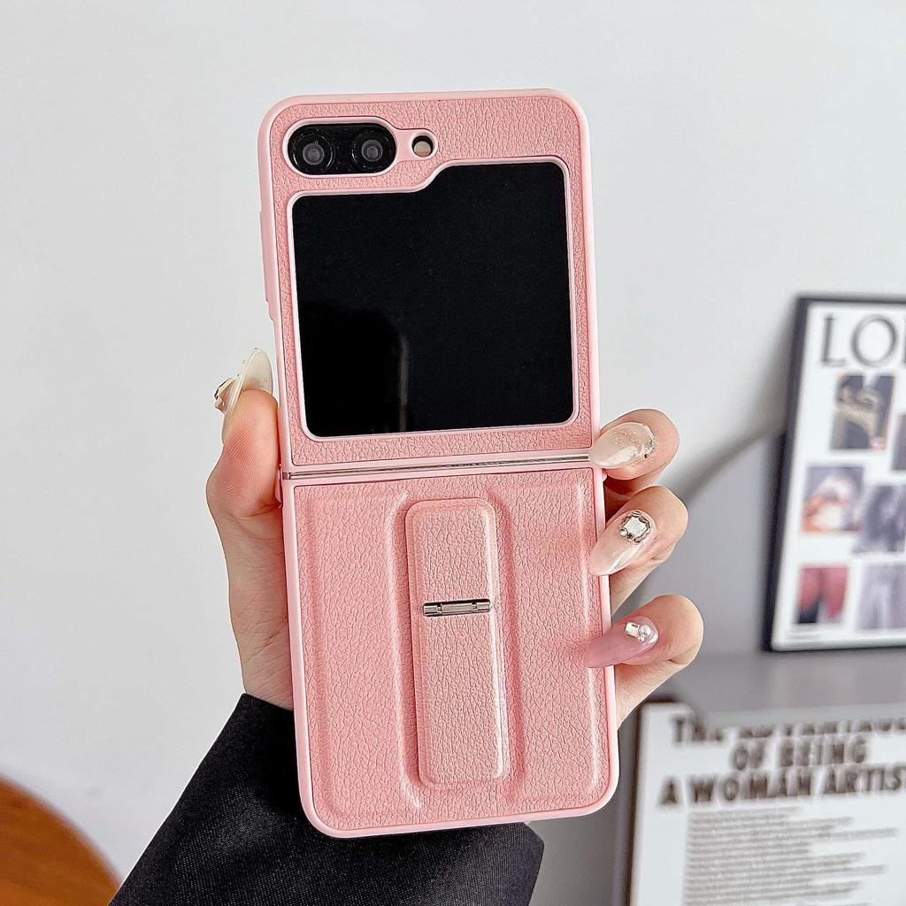 PU Leather Phone Case With Kickstand for Samsung Galaxy Z Flip 7 6 5 4 3 Flip6 Protective Cover