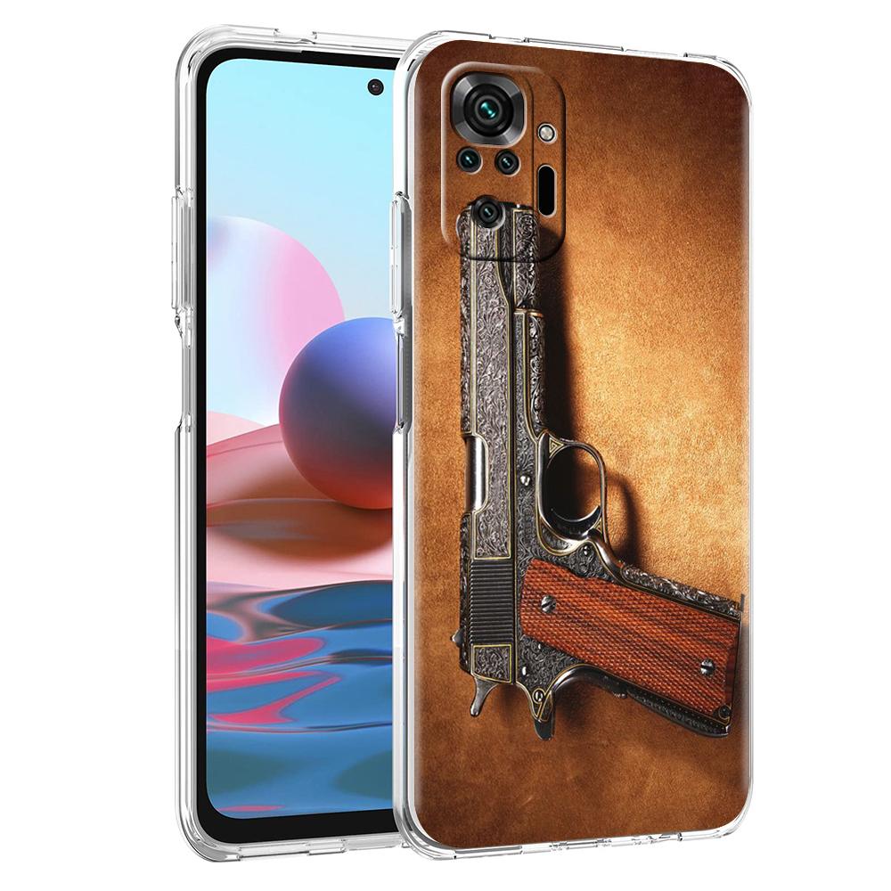 Handgun Gun BUllets Transparent Phone Case for Redmi 10c Note 11 11T 8A 9A 9C 8 9 10 K40 Plus 12 Pro 4G Soft Cover Shell Capas