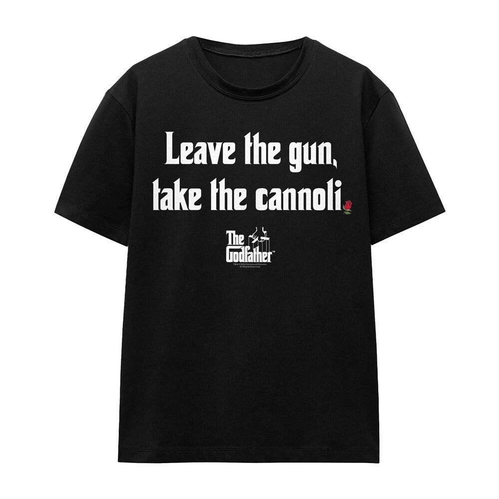 Godfather Gun Cannoli Ladies 100% Cotton T-shirt Mens Tees Top S-2XL, Black S