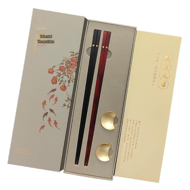 Japanese Light Luxury Rosewood Chopstick Set for One - Lacquer-Free & Wax-Free