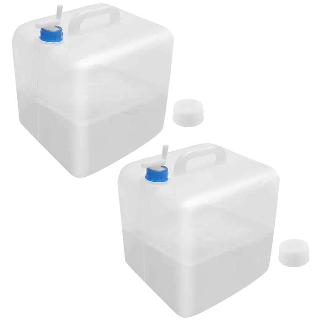 2Pcs 20L Collapsible Drinking Water Container with Spigot Portable Large Capacity Water Storage Bags for Outdoors Camping Hiking