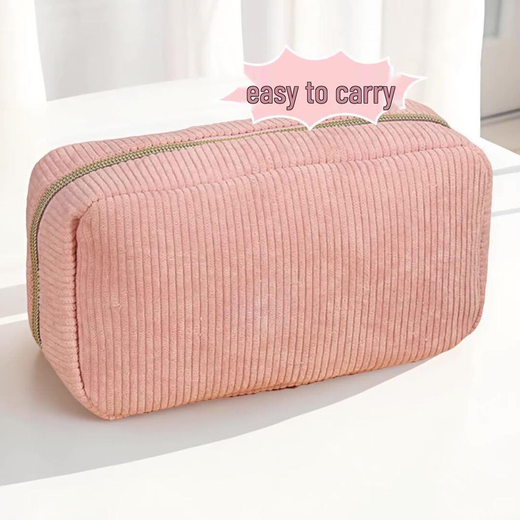 Vielseitige Cord-Clutch mit großer Kapazität für Make-up & Toilettenartikel