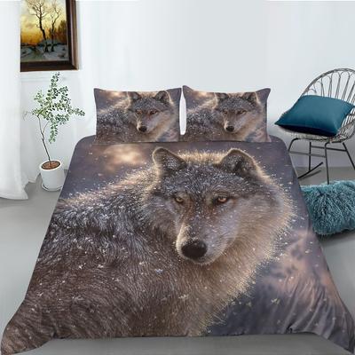 Wolf Series Digital Printed Duvet Cover Pillowcase Two-Three-Piece Polyester Fashion