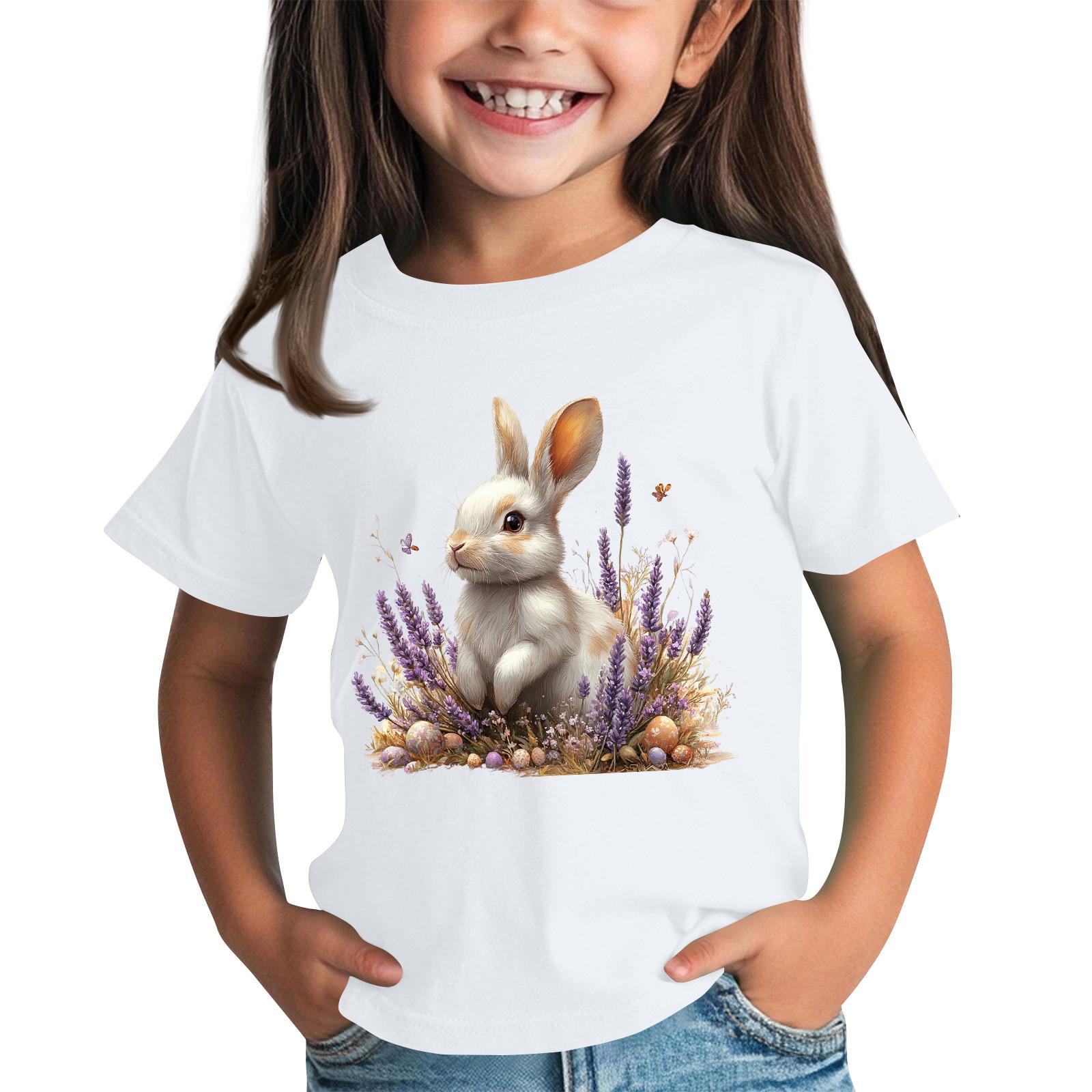 

Детская футболка с коротким рукавом и принтом животных, повседневный топ 130 белый