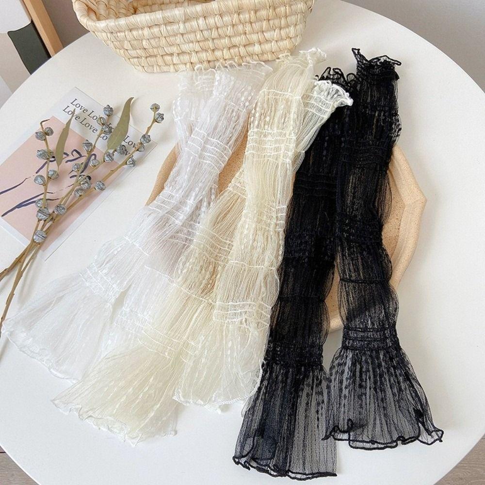 Fingerless Lace Arm Sleeves Polka Dot Lace Arm Cover Fashion Fingerless Long Gloves Women