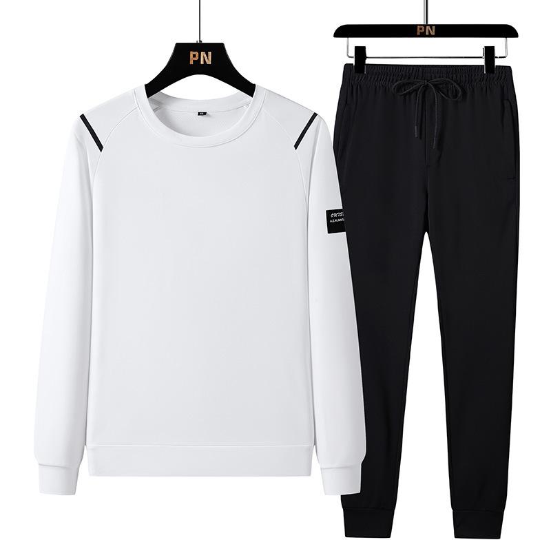 Men's Stand-up Collar Sports Suit: Jacket, Sweatshirt, Long Pants - Plus Size, Trendy Autumn/Spring Wear