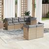 VidaXL Garden Lounge Set with Cushions 7 Pcs Beige Braided Resin 3249738