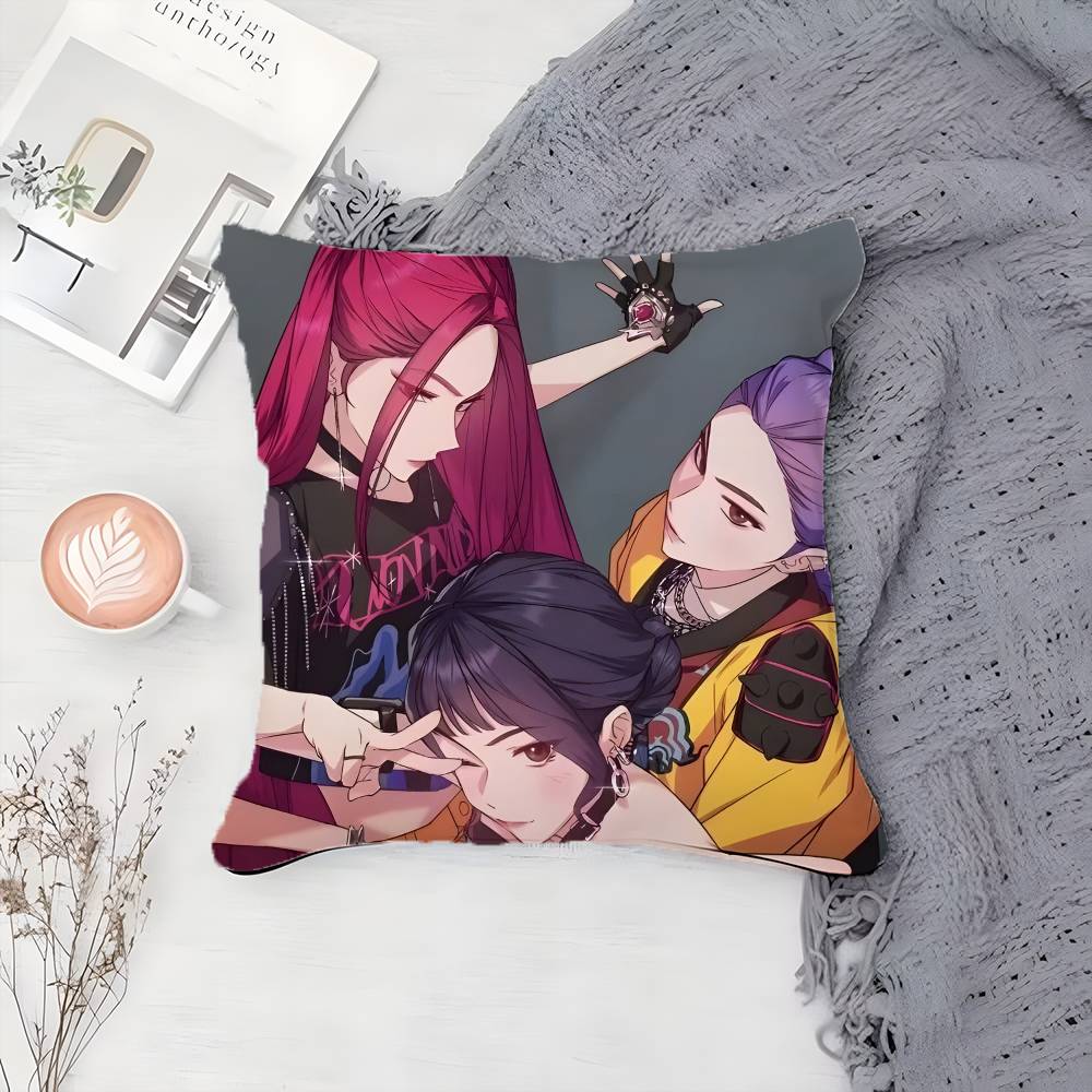 Hot Movie K--Kpop Demon Hunters-MT Beautiful Pillow Case Printing Pillowcase Living Room Sofa Cushion Cover Bedroom Room Decor